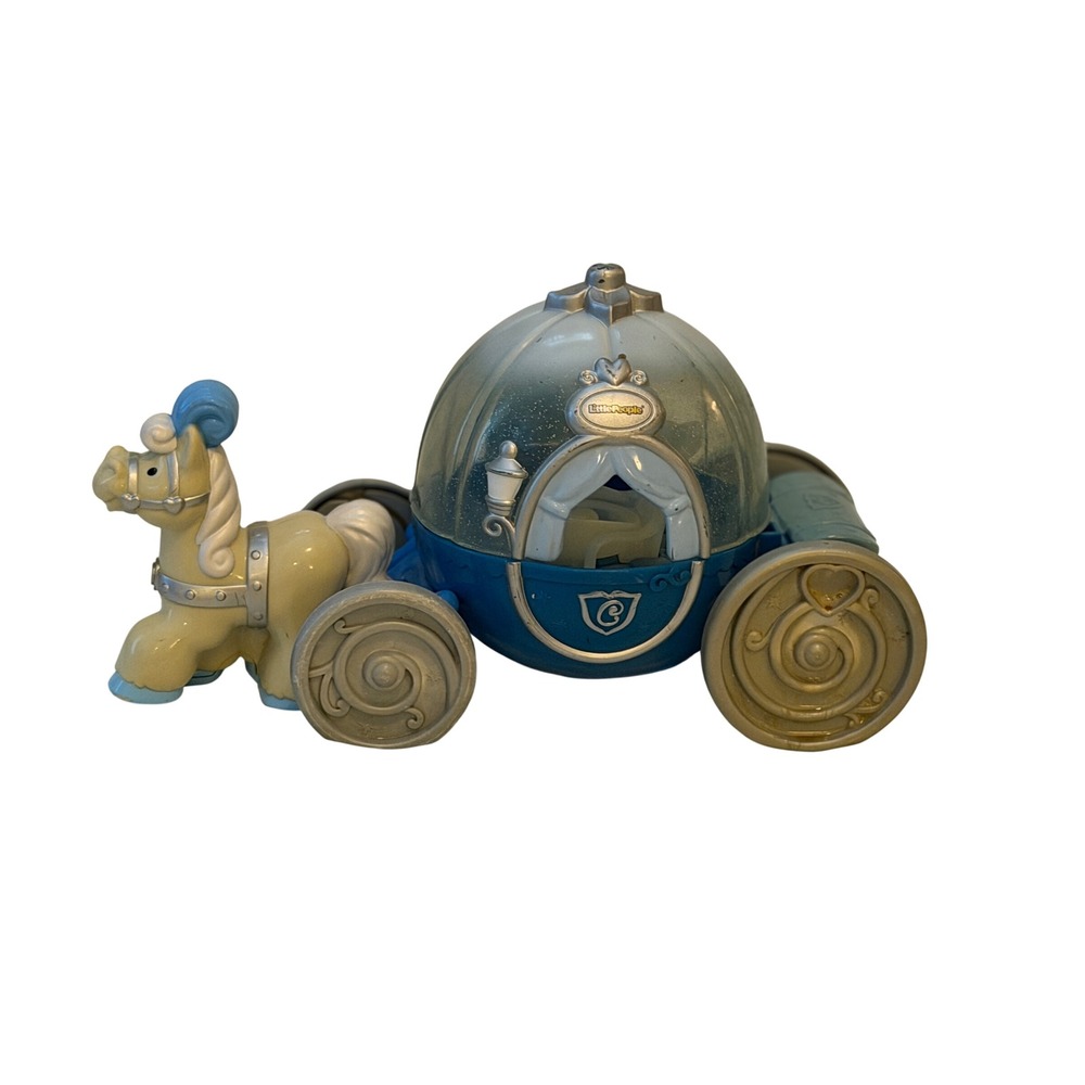 Fisher Price Little People Disney Princess Cinderella Pumpkin Carriage Blue Toy